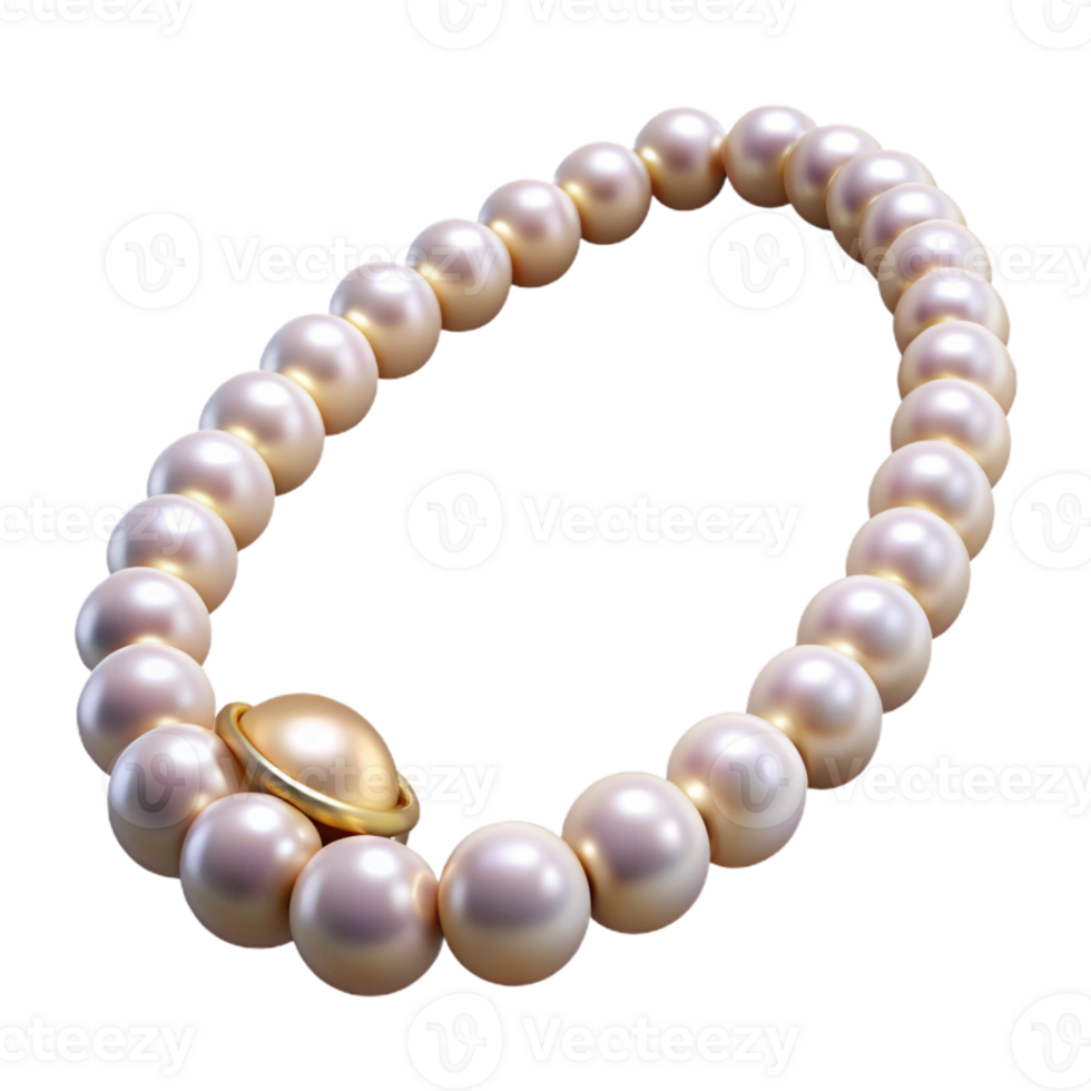 Pearl Necklace with Gold Accent png