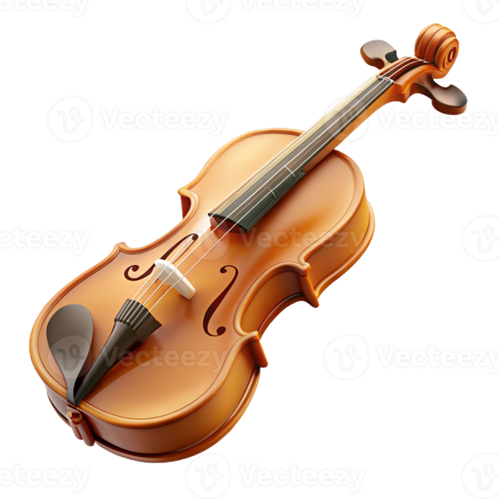 Isometric Illustration of a Violin png