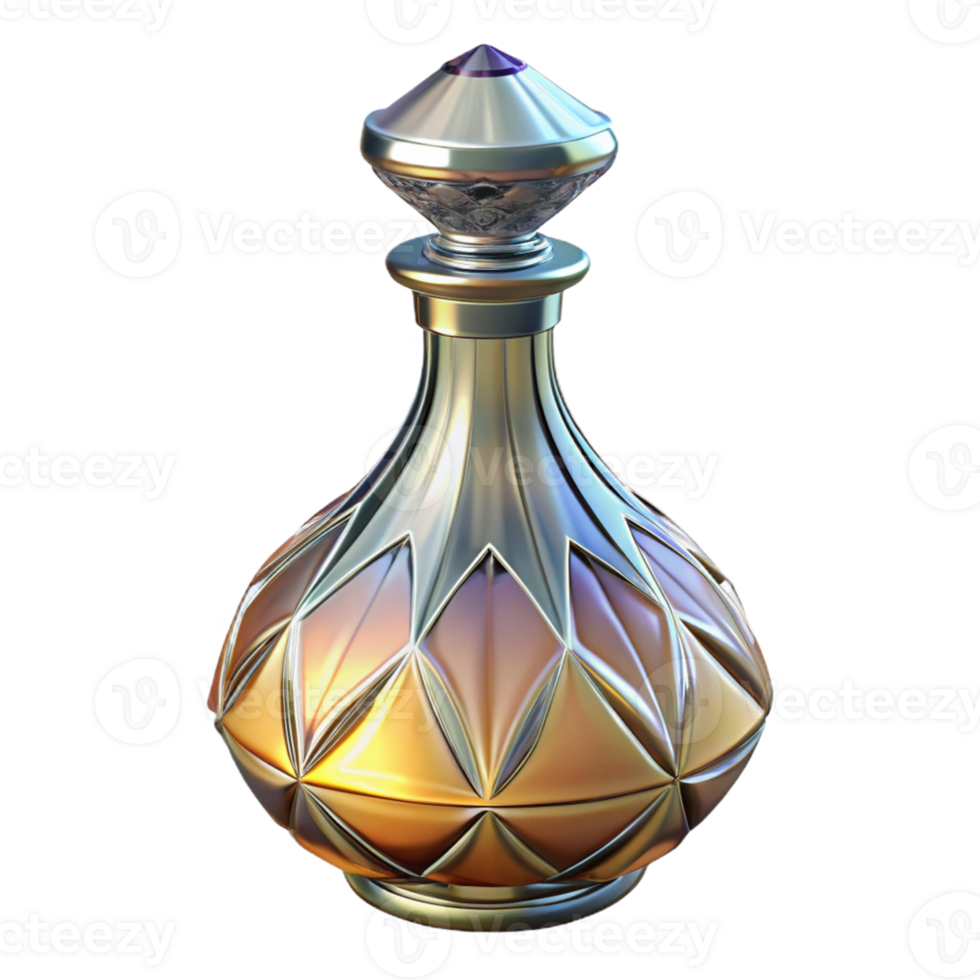 Golden Bottle with Geometric Design png