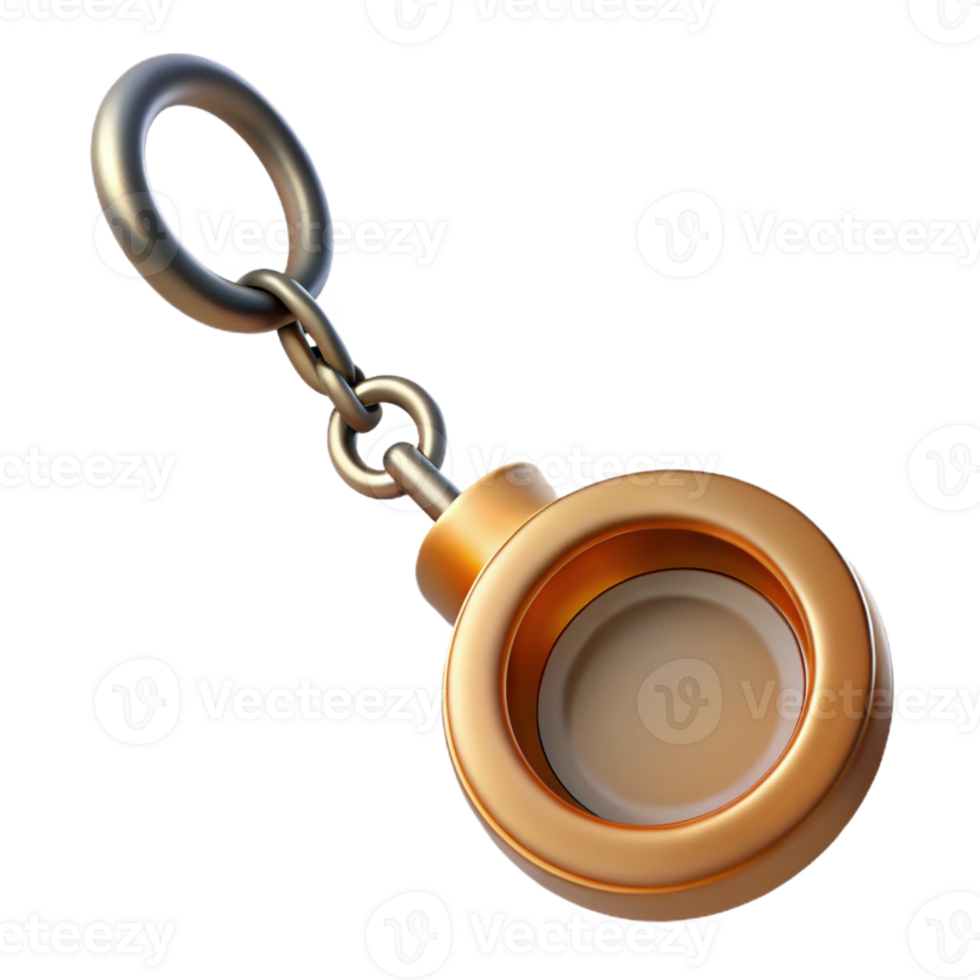 Gold Keychain with Round Charm png