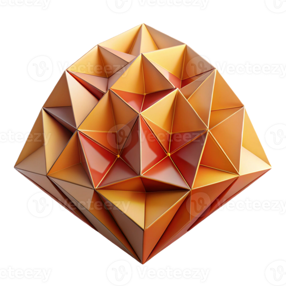 Abstract Geometric Shapes in Orange and Red png