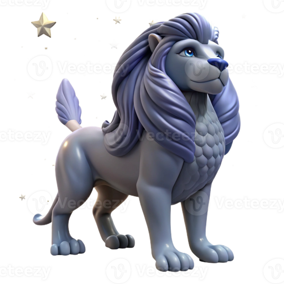 Isometric Rendered Cartoon Lion png
