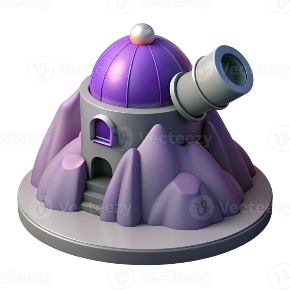 Purple Observatory on a Mountaintop png
