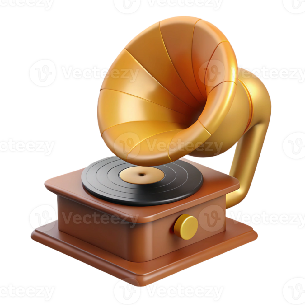 Isometric Vintage Phonograph Model png