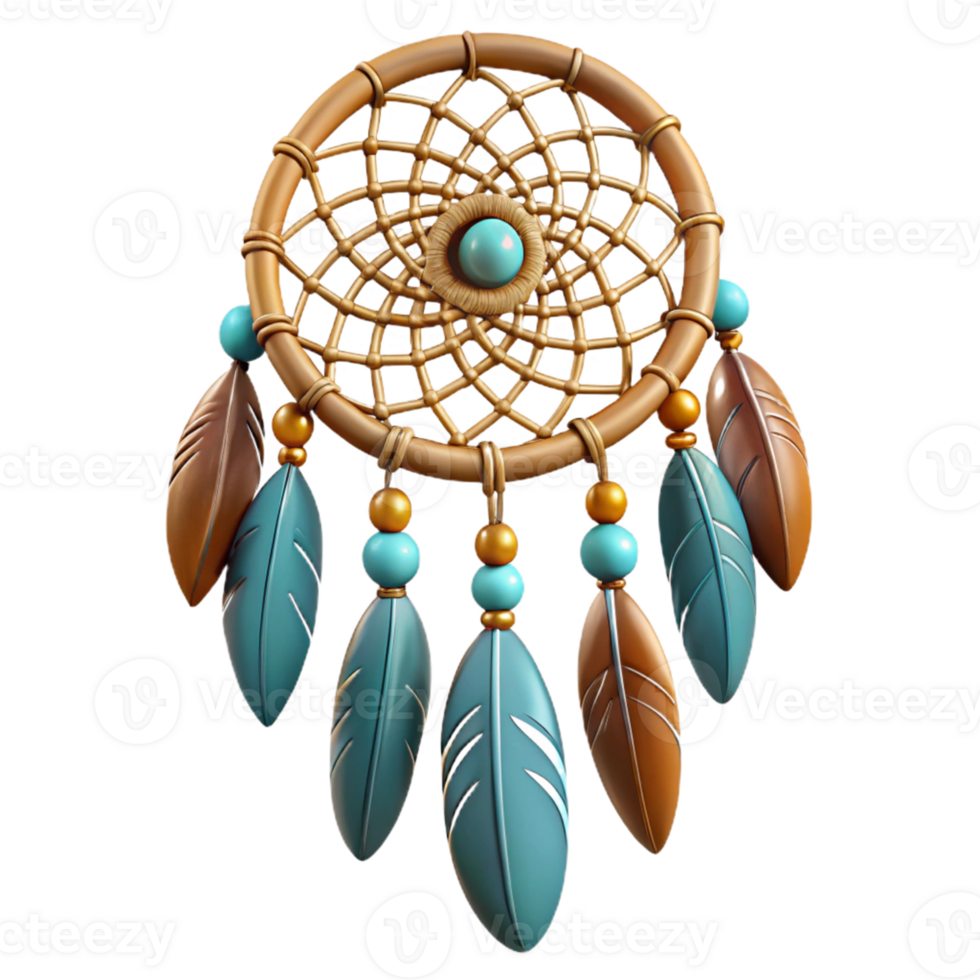 Dreamcatcher with Feathers and Beads png