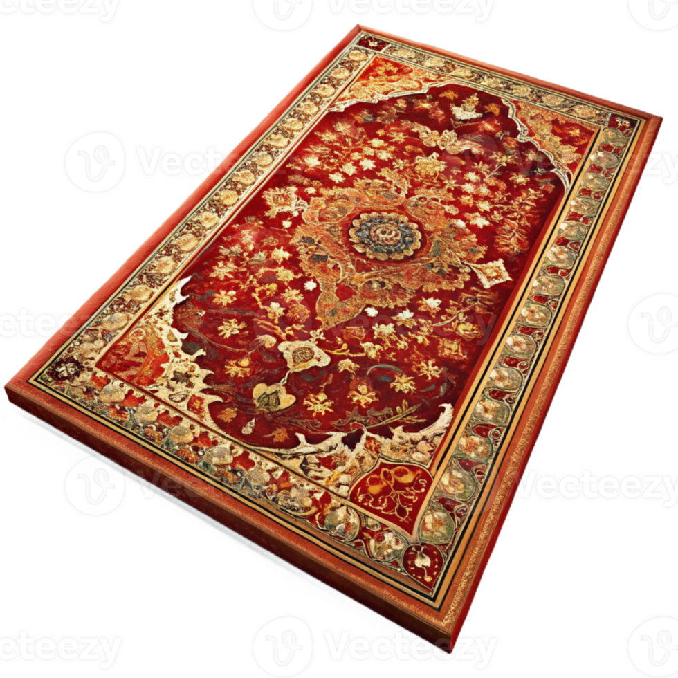 Red and Gold Ornate Rug png