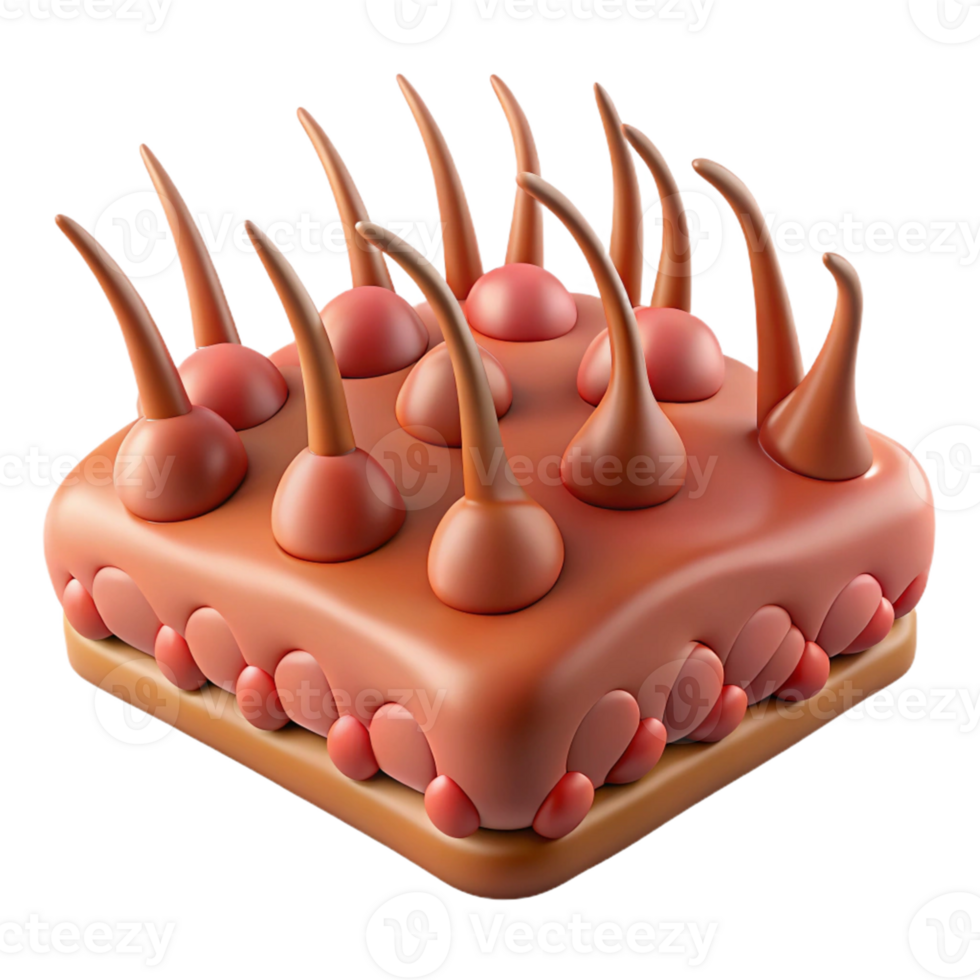 Isometric Render of Brown Spiky Abstract Shapes png