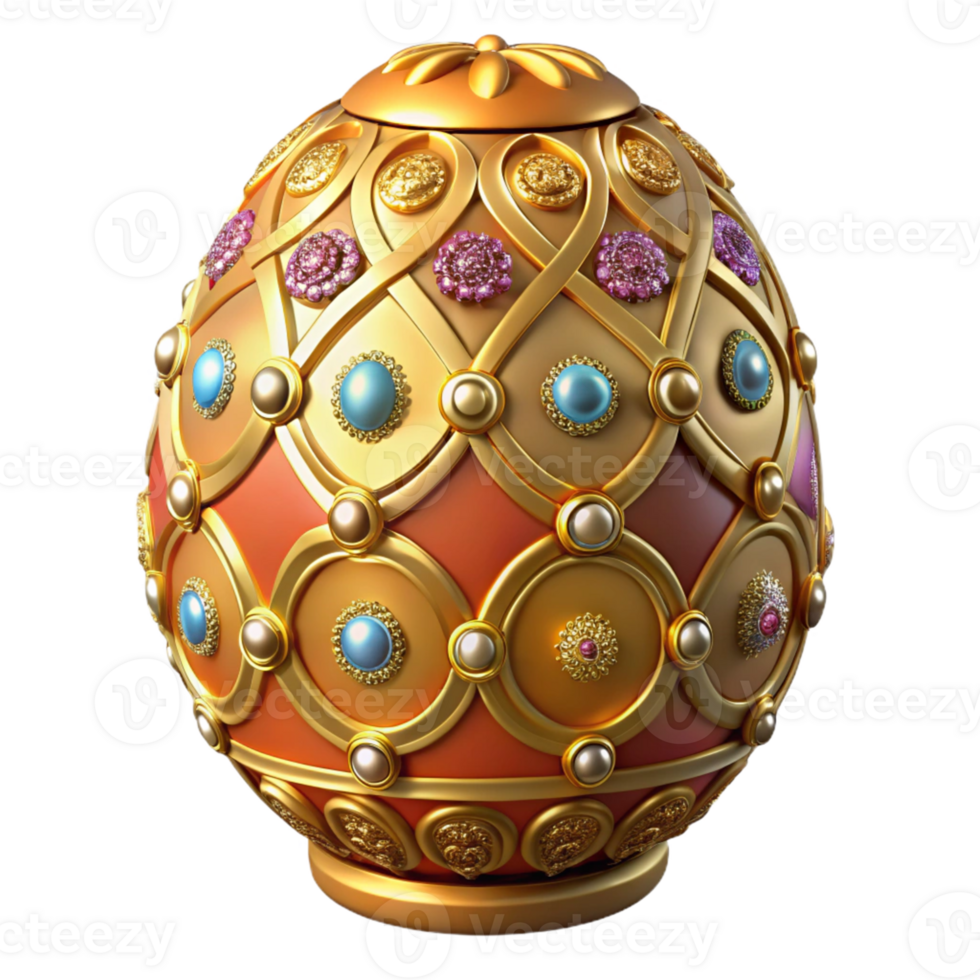 Ornate Gold and Gemstone Egg png