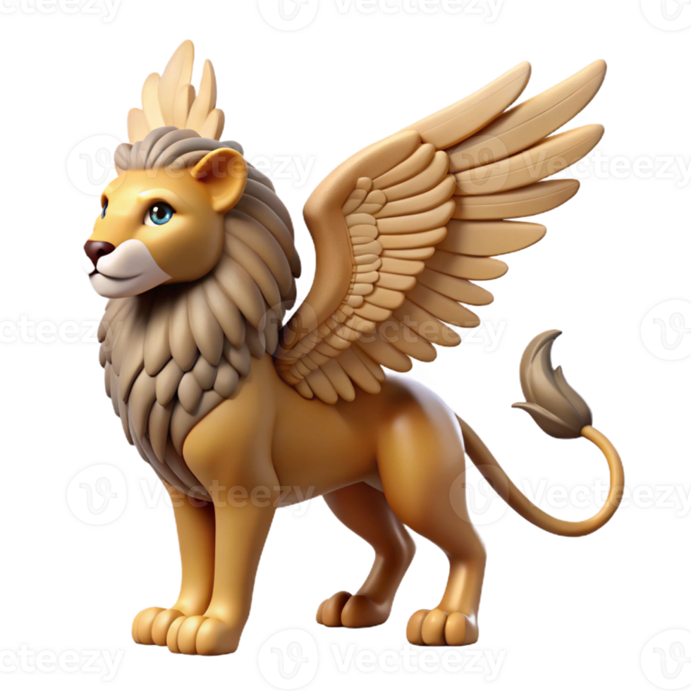 Winged Lion Isometric Render png