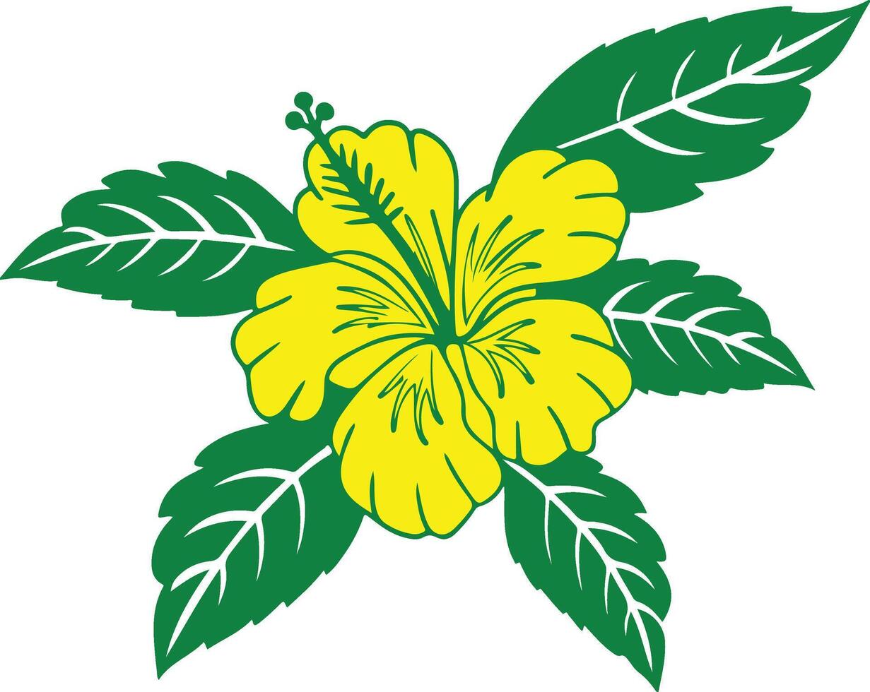Hibiscus Flower Illustration Art vector