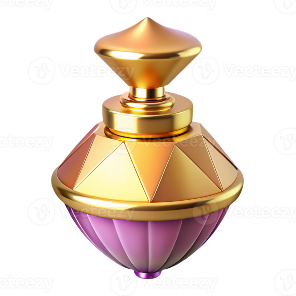 Golden and Purple Perfume Bottle png