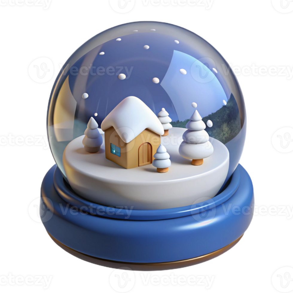 Snowy Village Isometric Render png