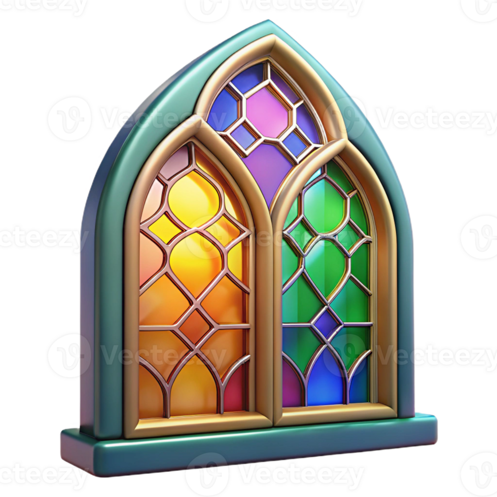 Stained Glass Window with Arch png