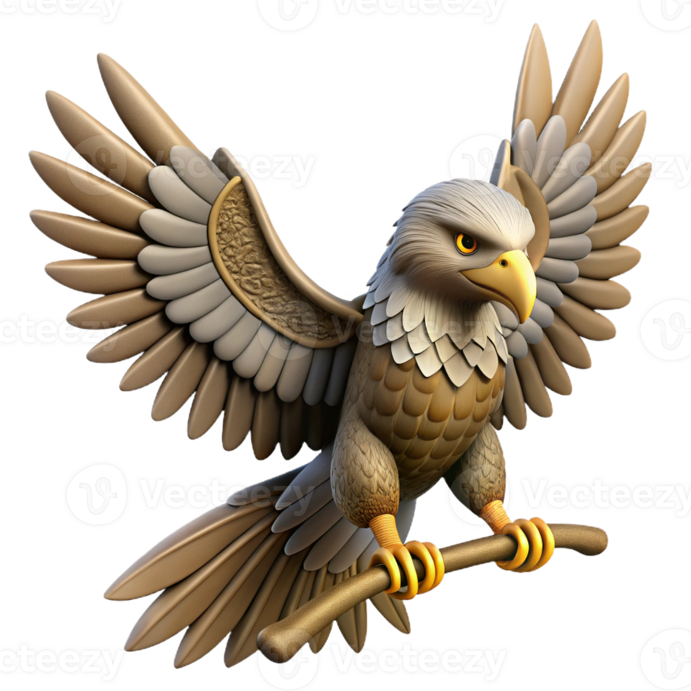 Isometric Eagle with Spread Wings png