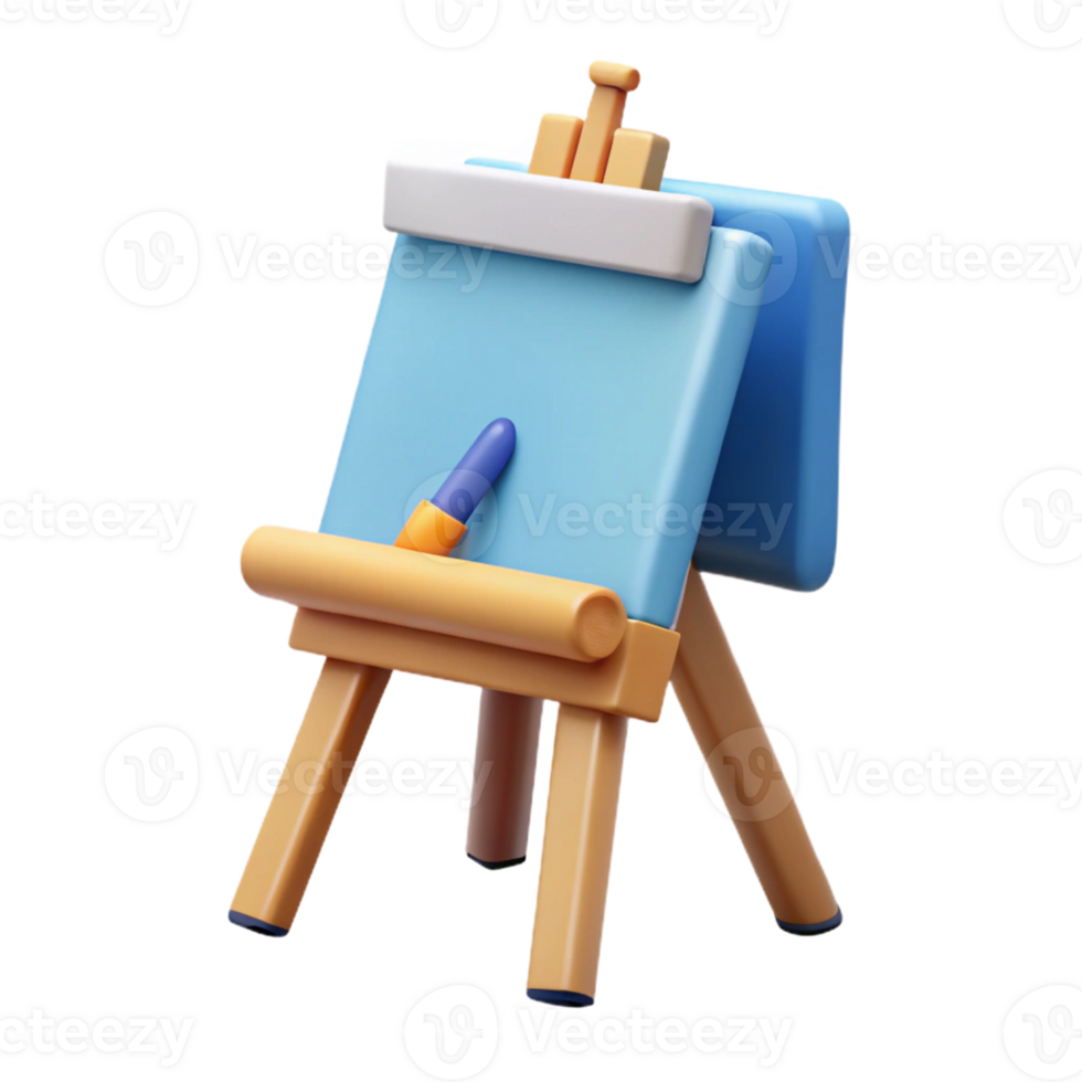 Isometric Cartoon Wooden Easel png