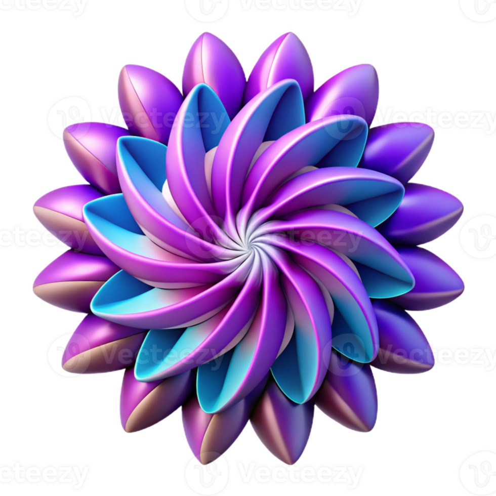 Abstract Isometric Flower Design png