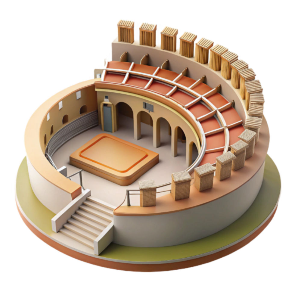 3D Model of Colosseum Style Amphitheater Arena Illustration png