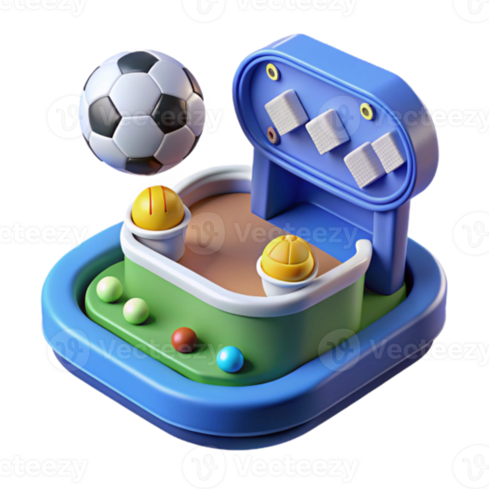 3D Render of a Fun Soccer Game Illustration png