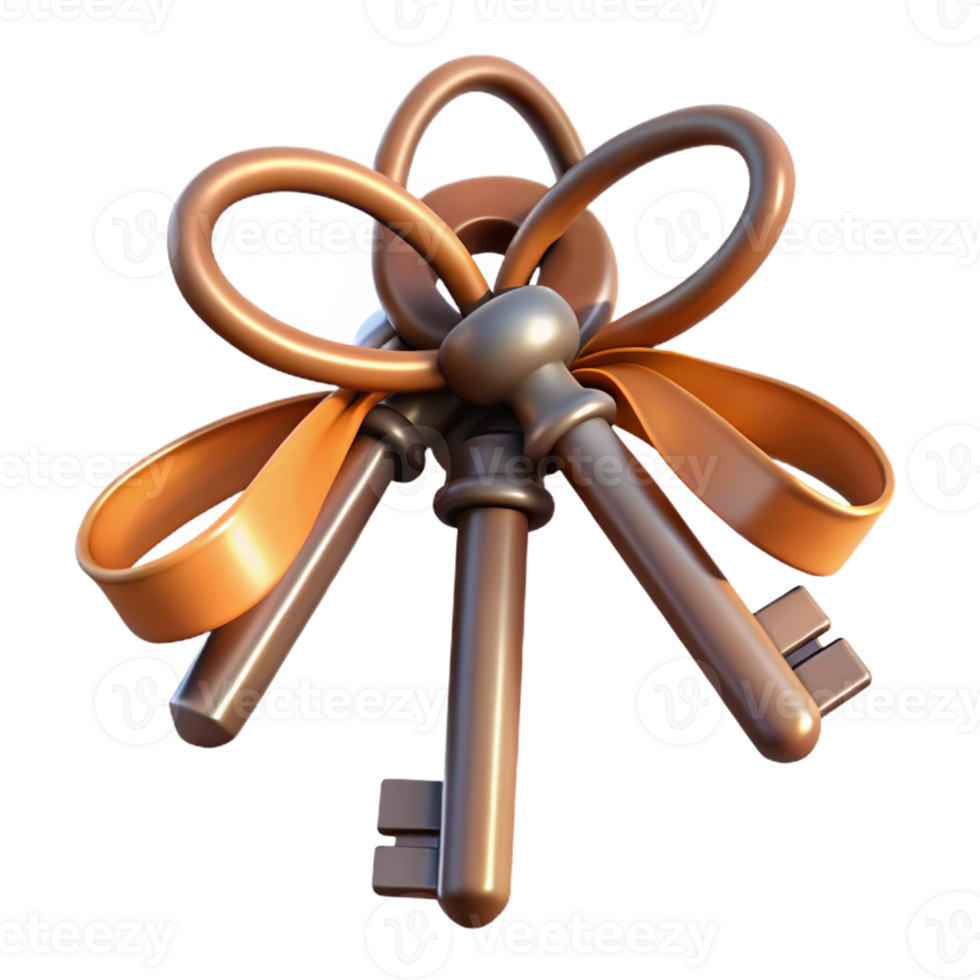 Golden Keys with Bow png