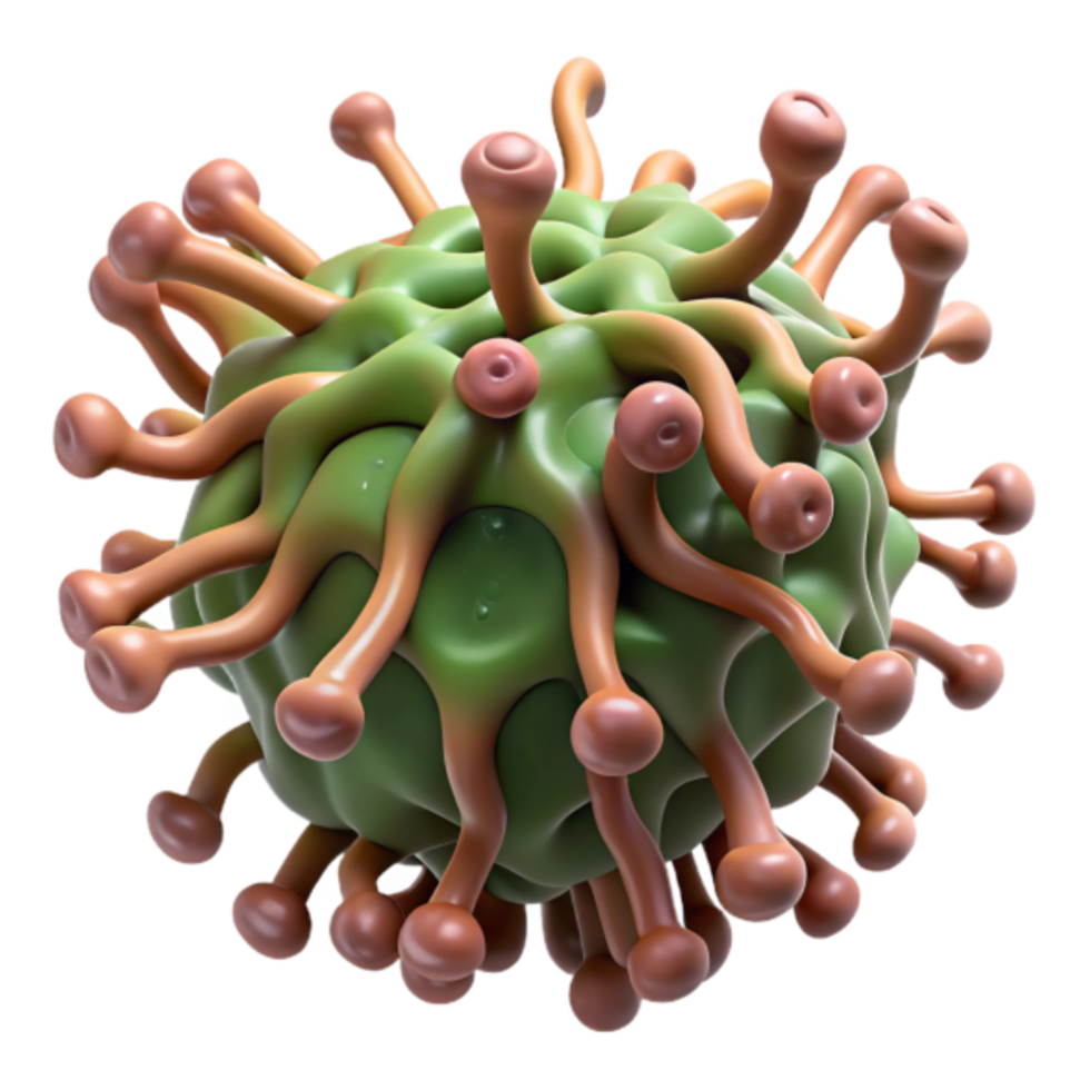 3D Render of a Virus Particle Microscopic View Detailed Illustration png