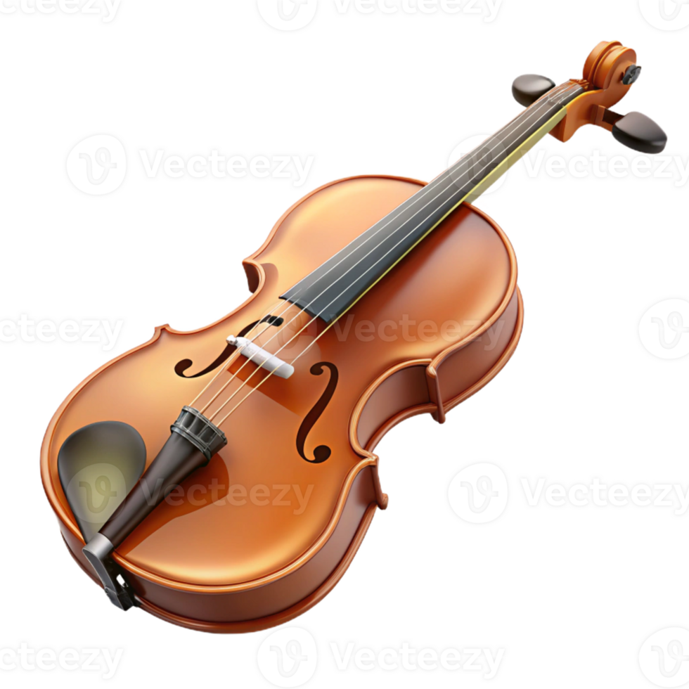 Isometric Render of a Violin png