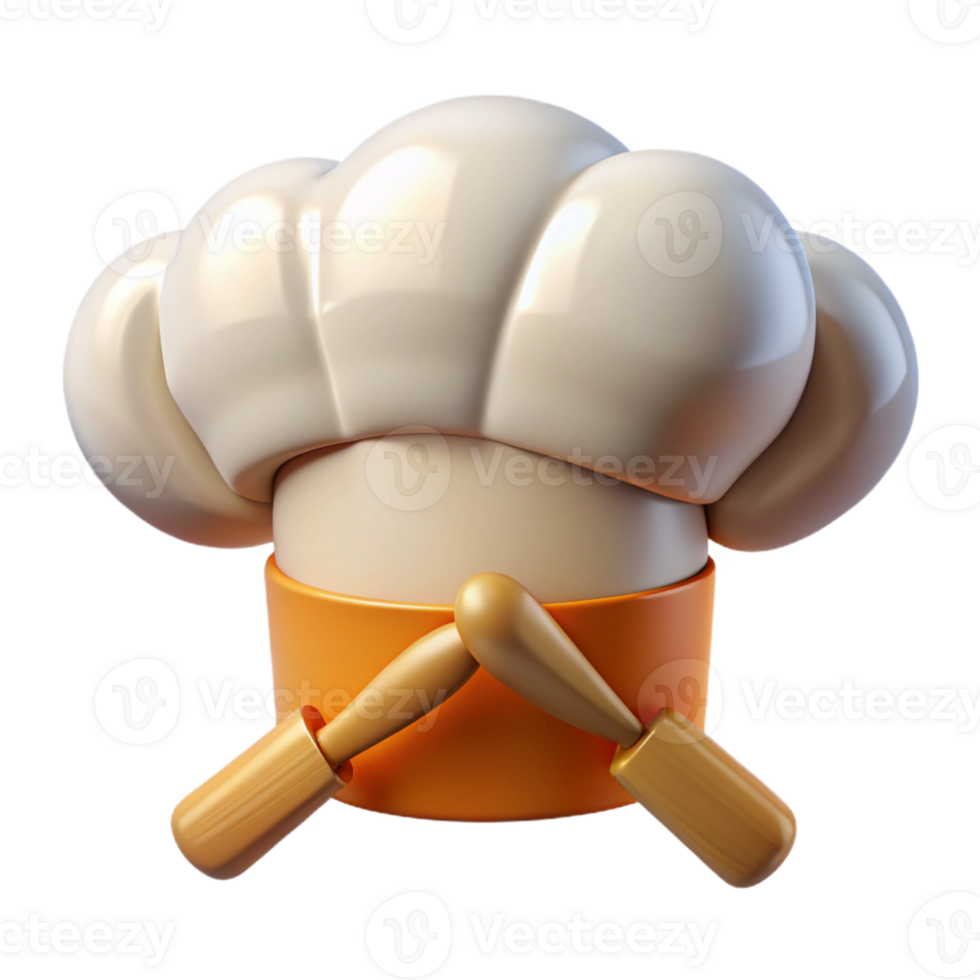 Isometric Render Chef Hat Rolling Pin png