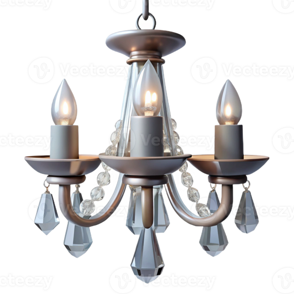 3-Light Crystal Chandelier with Elegant Design png