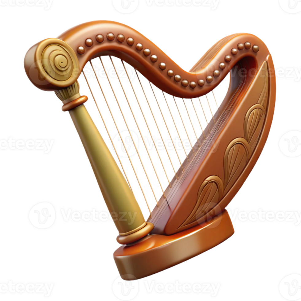 Isometric Render of a Harp png