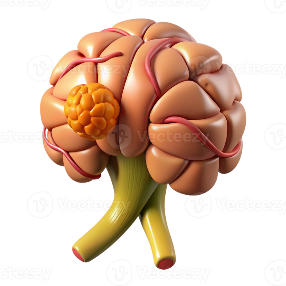 Isometric Render of Brain Tumor png