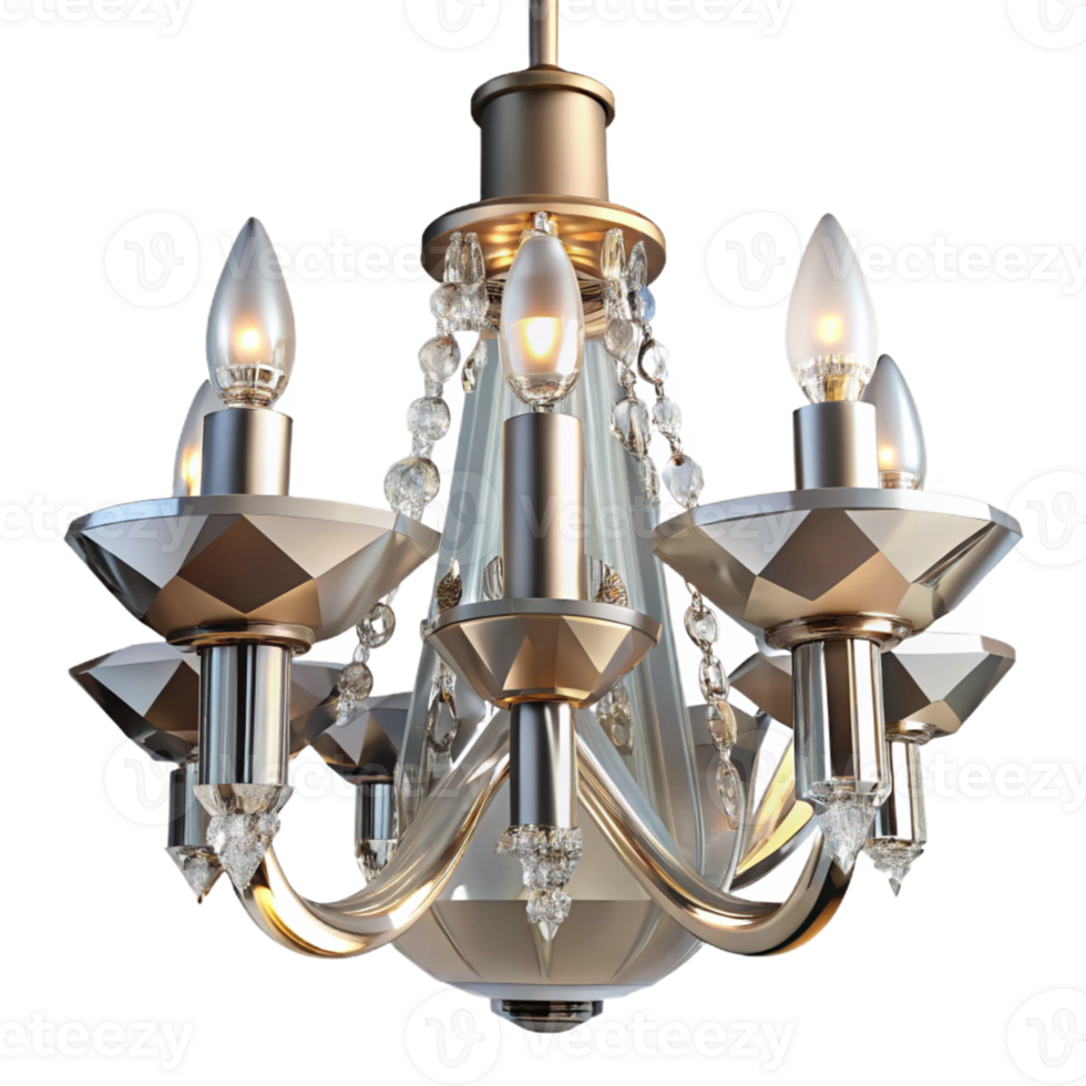 Crystal Chandelier with Gold Accents png