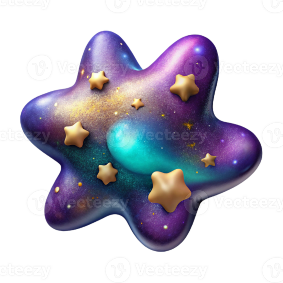 Cosmic Star Galaxy 3D Render Illustration png