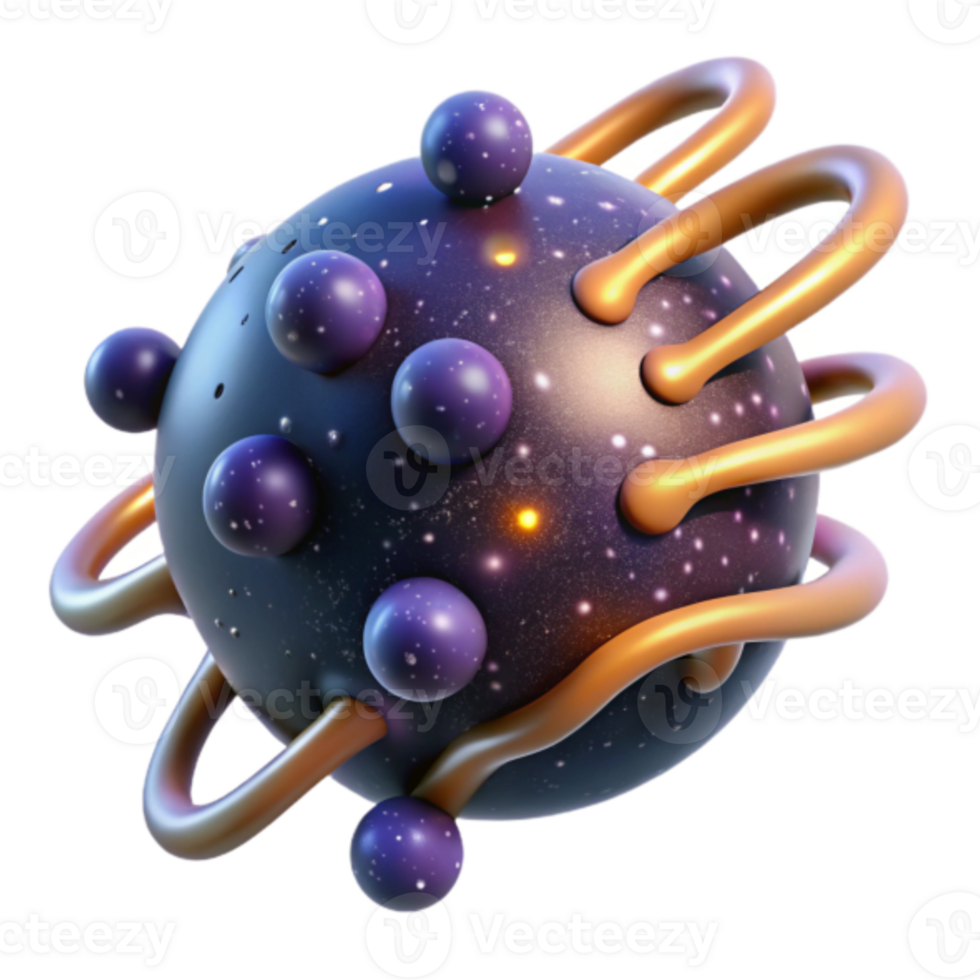 Cosmic Sphere 3D Render Abstract Background Illustration png