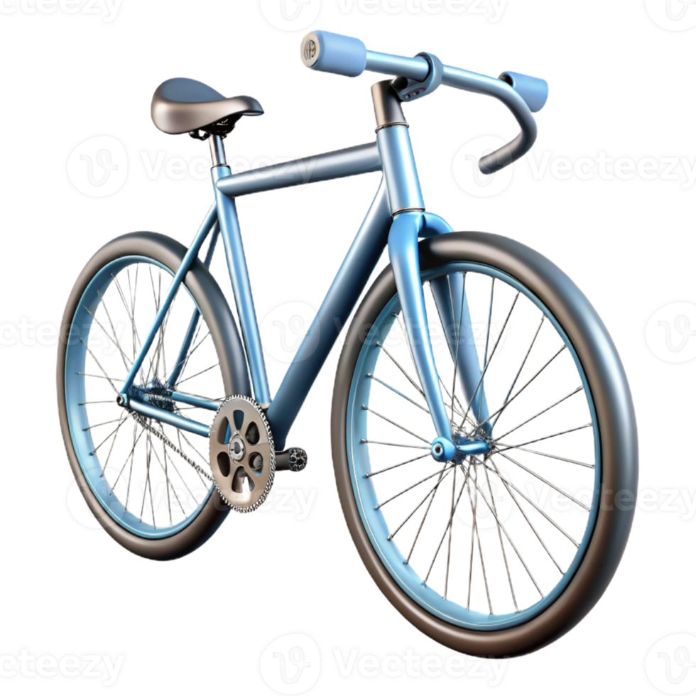 Blue Bicycle with Spokes and Chain png