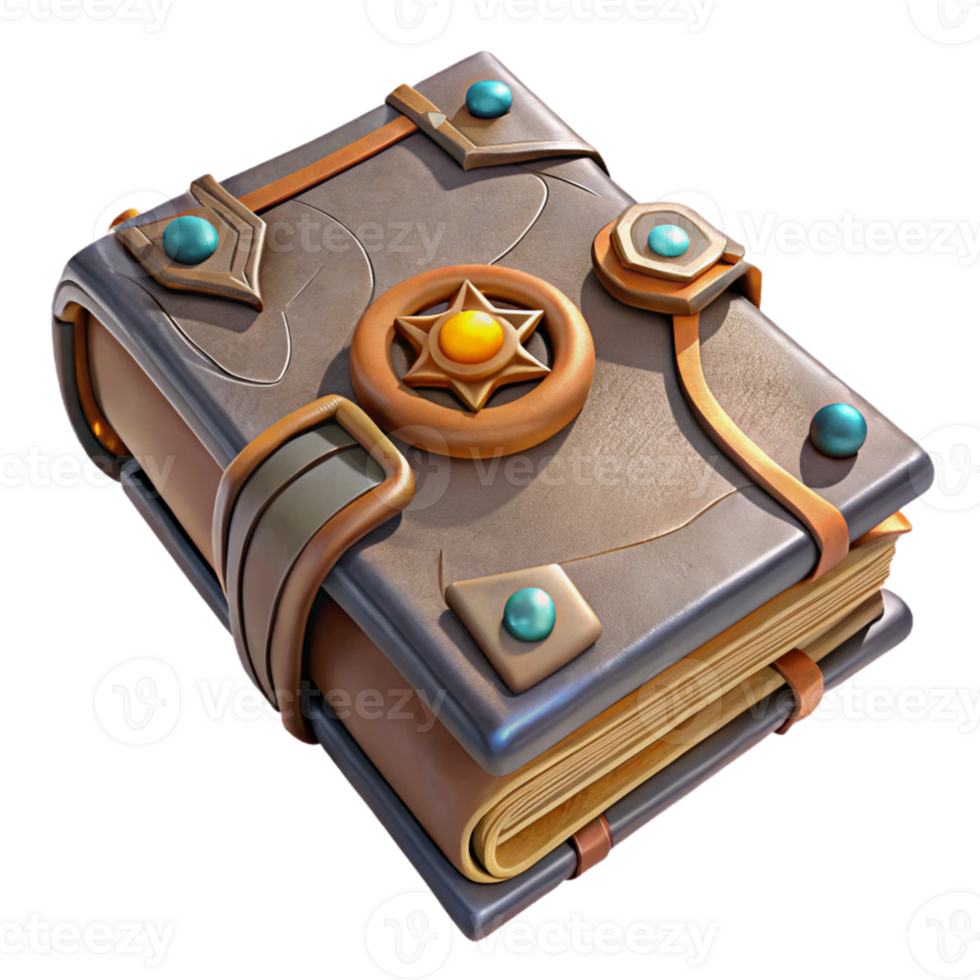 Magic Book With Star and Gems png