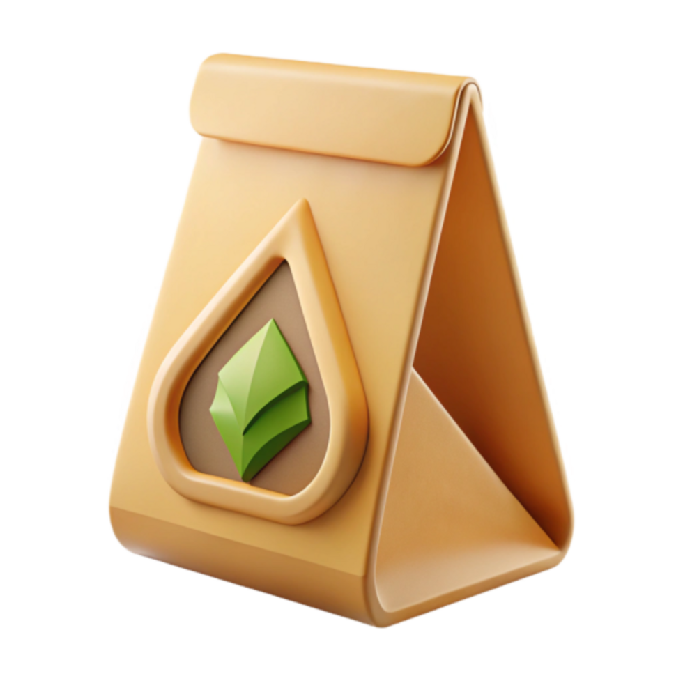 3D Render of a Triangular Eco-Friendly Package Illustration png
