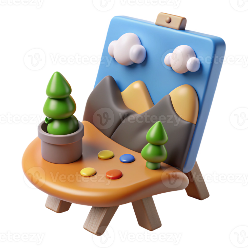 Isometric Render of a Miniature Landscape png