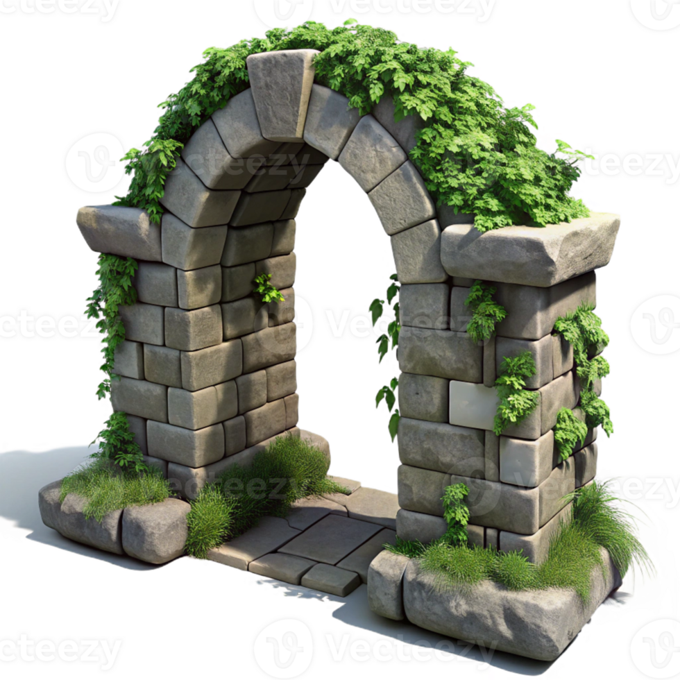 Stone Archway with Greenery png