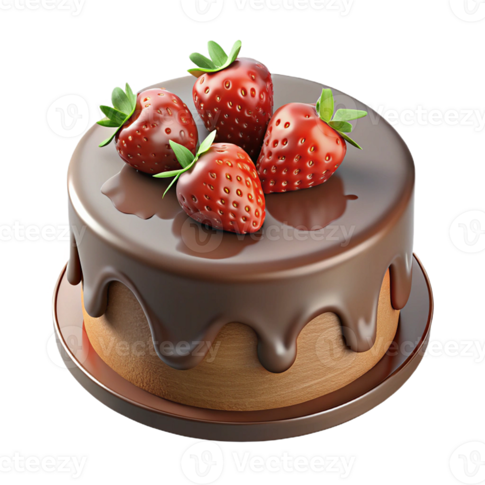 Chocolate Cake with Strawberries png