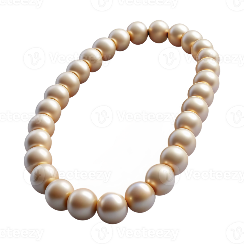 Golden Pearl Necklace on Abstract Background png