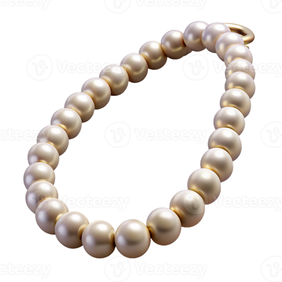 Golden Pearl Necklace on Gradient Background png