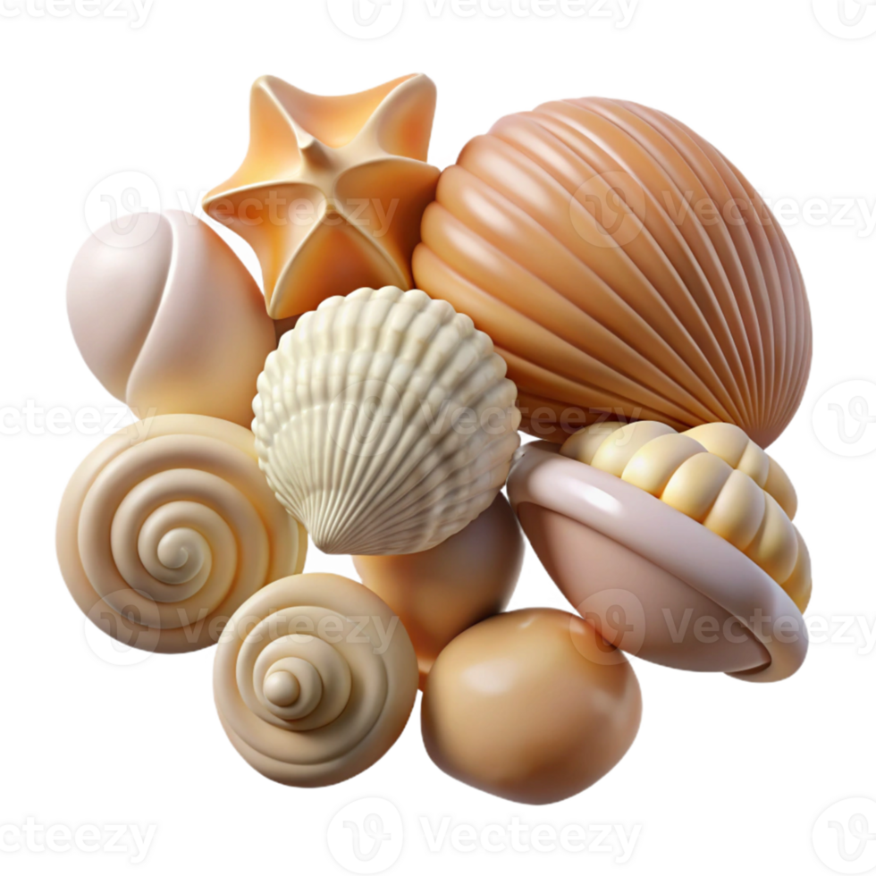 Abstract Isometric Shell Shapes png