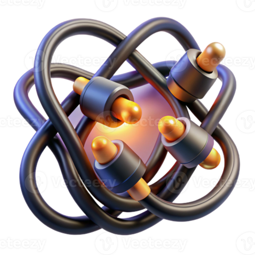 Abstract 3D Render of Intertwined Cables A Dynamic Network Illustration png