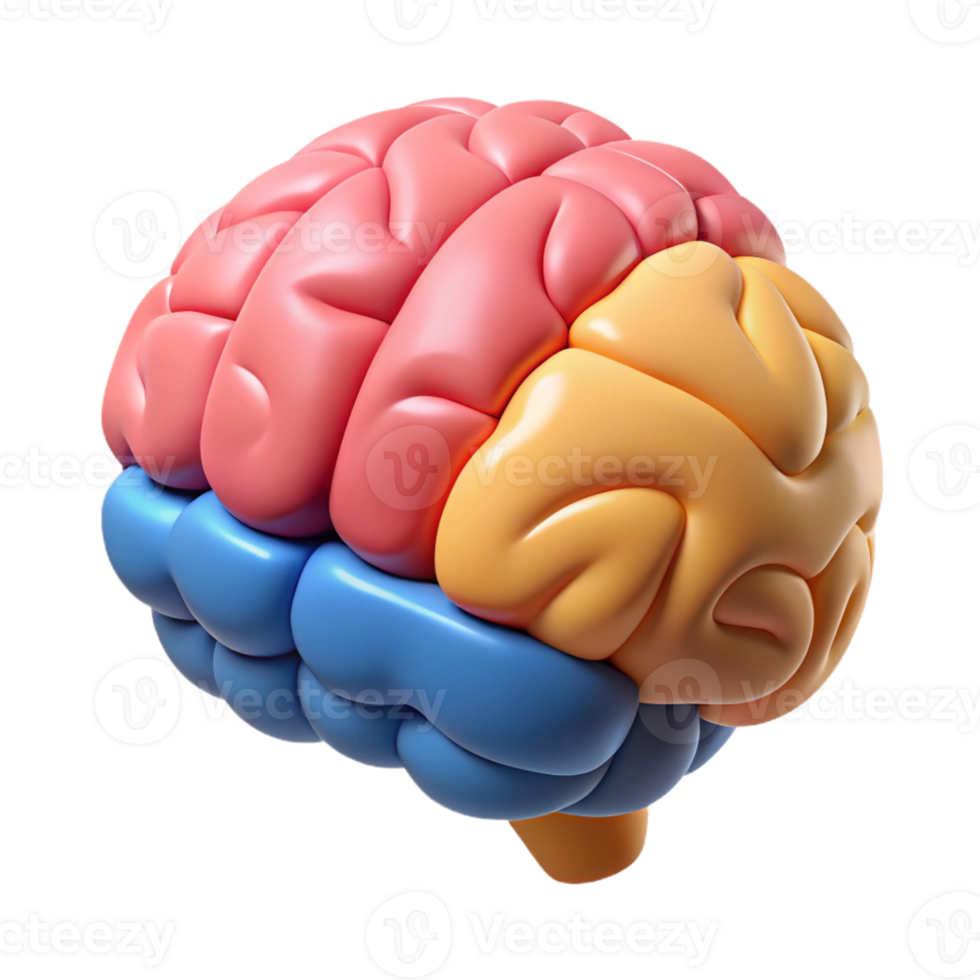 Isometric Colorful Brain Illustration png