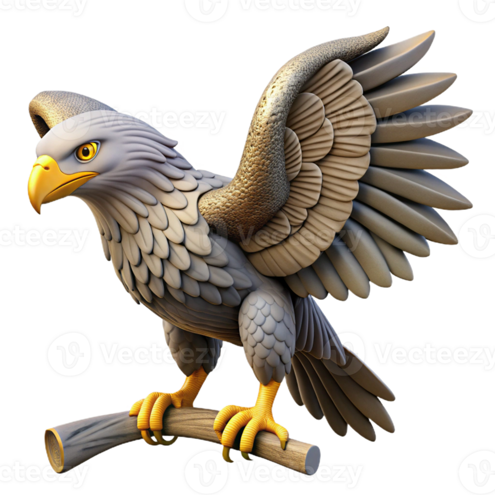 Isometric Eagle on Branch png
