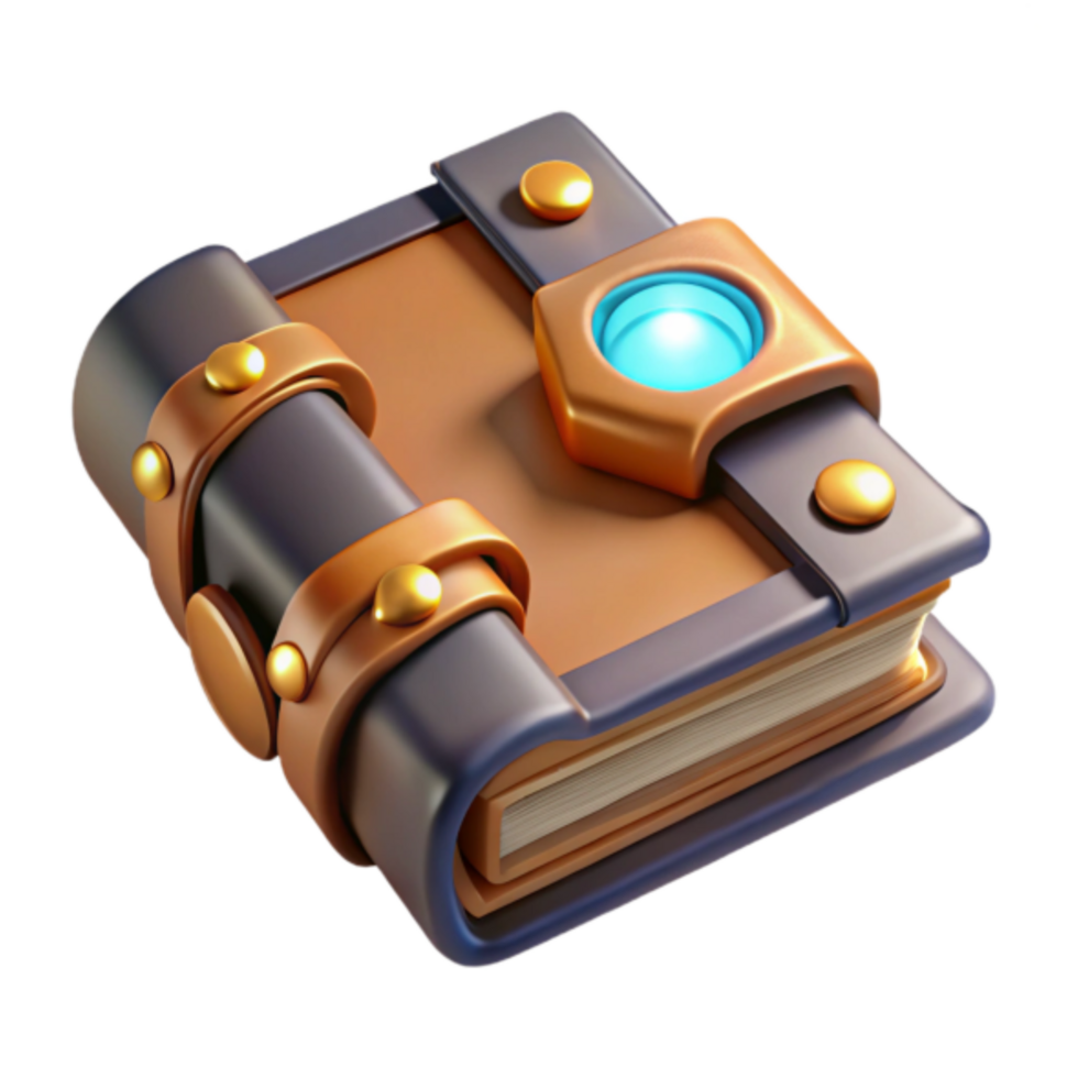 Enchanted Book 3D Render Illustration Fantasy Grimoire Magical Tome png