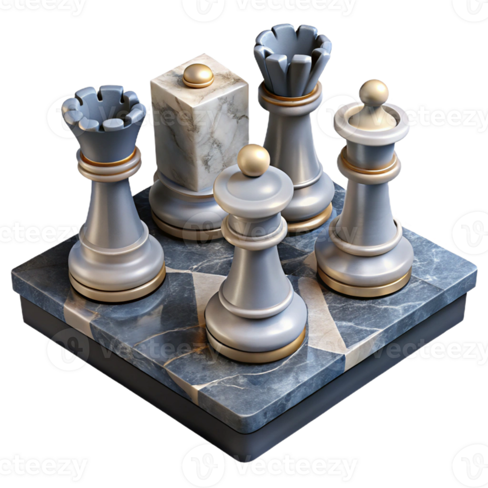 Marble Chessboard with Gold Trim png