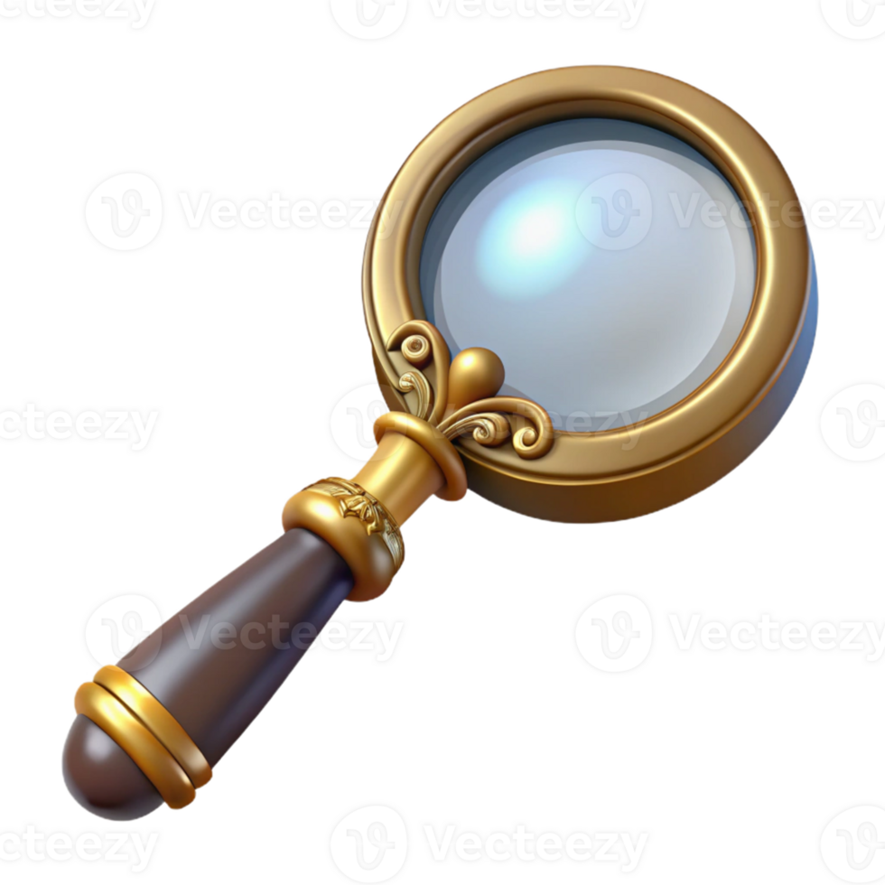 Ornate Golden Magnifying Glass png