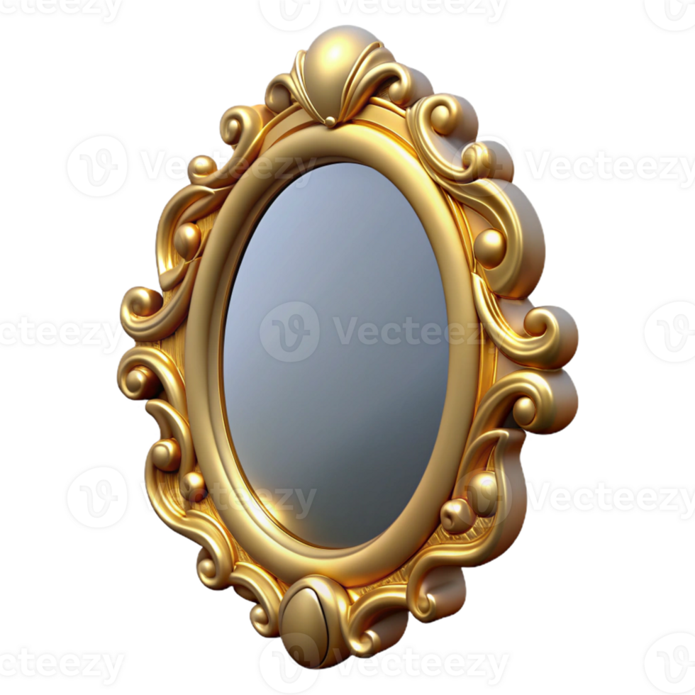 Ornate Golden Mirror Frame png