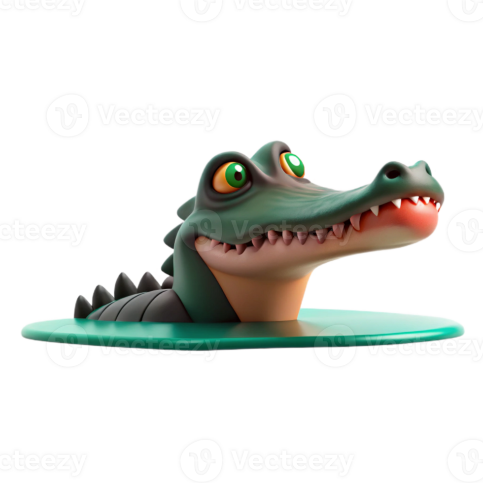 Cartoon Crocodile with Big Teeth png