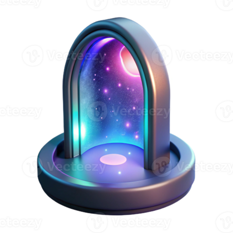 3D Render Cosmic Portal Illustration Glowing Nebula Galaxy Starscape Abstract Background png